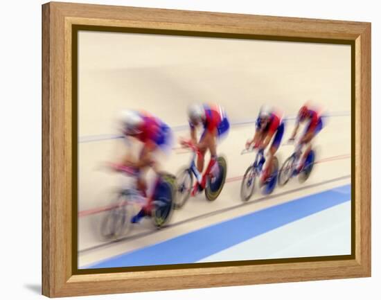 Cycling Team Competing on the Velodrome-Chris Trotman-Framed Premier Image Canvas