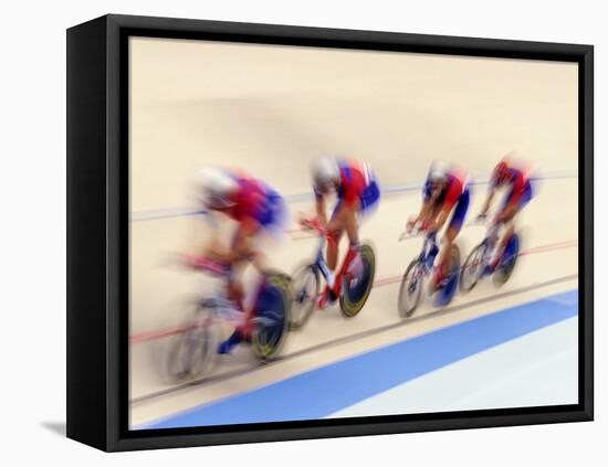 Cycling Team Competing on the Velodrome-Chris Trotman-Framed Premier Image Canvas