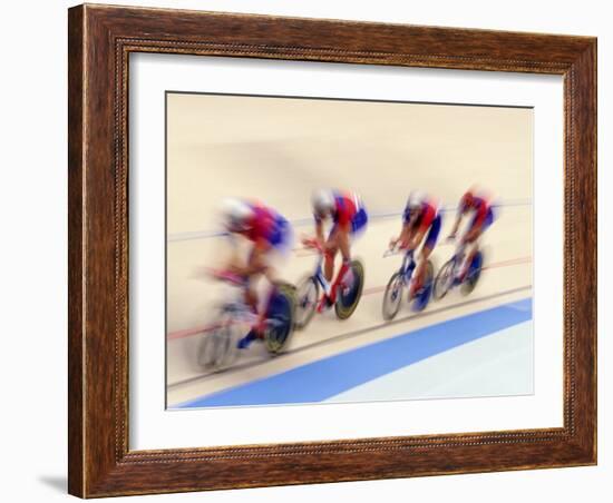 Cycling Team Competing on the Velodrome-Chris Trotman-Framed Photographic Print