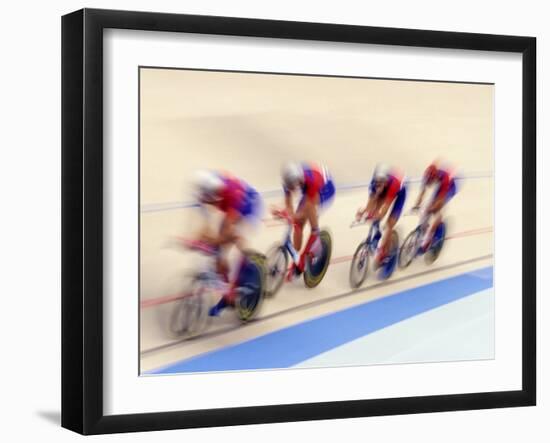 Cycling Team Competing on the Velodrome-Chris Trotman-Framed Photographic Print