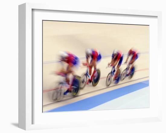 Cycling Team Competing on the Velodrome-Chris Trotman-Framed Photographic Print