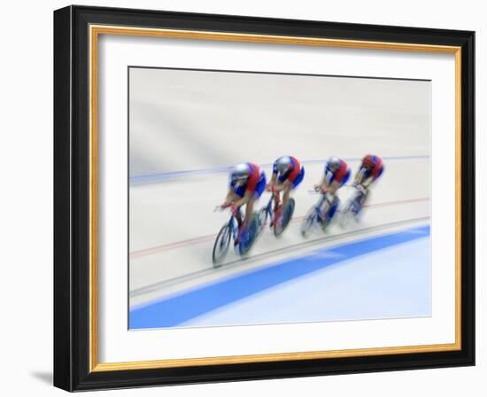 Cycling Team Competing on the Velodrome-Chris Trotman-Framed Photographic Print