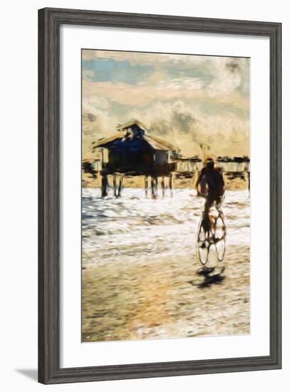 Cyclist - In the Style of Oil Painting-Philippe Hugonnard-Framed Giclee Print