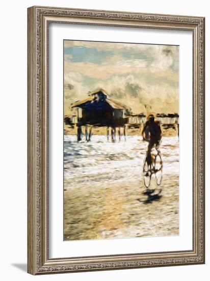 Cyclist - In the Style of Oil Painting-Philippe Hugonnard-Framed Giclee Print