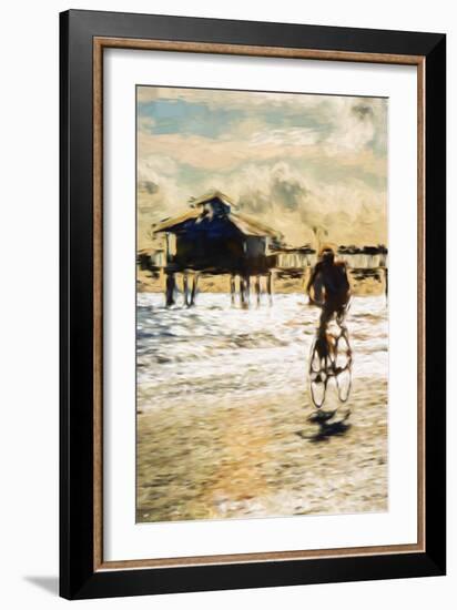 Cyclist - In the Style of Oil Painting-Philippe Hugonnard-Framed Giclee Print