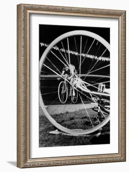 Cyclist Jacques Anquetil Failed in the Attempt of Breaking World Record October 22, 1955-null-Framed Photo