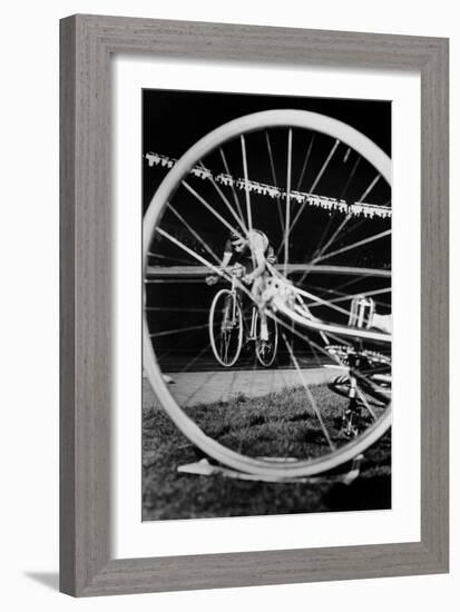 Cyclist Jacques Anquetil Failed in the Attempt of Breaking World Record October 22, 1955-null-Framed Photo