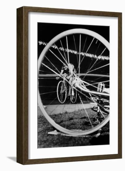 Cyclist Jacques Anquetil Failed in the Attempt of Breaking World Record October 22, 1955-null-Framed Photo