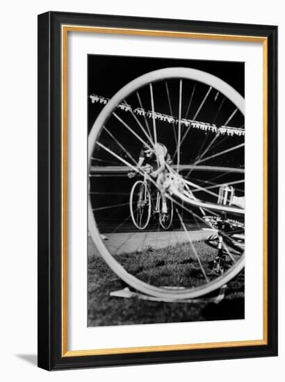Cyclist Jacques Anquetil Failed in the Attempt of Breaking World Record October 22, 1955-null-Framed Photo