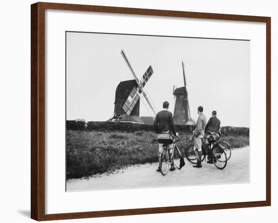 Cyclists and Windmills-null-Framed Photographic Print