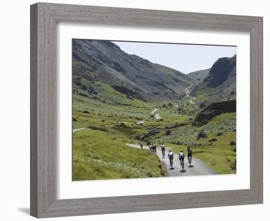 Cyclists Ascending Honister Pass, Lake District National Park, Cumbria, England, UK, Europe-James Emmerson-Framed Photographic Print