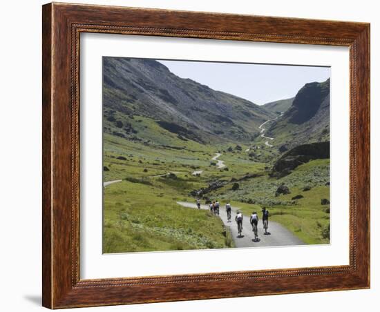 Cyclists Ascending Honister Pass, Lake District National Park, Cumbria, England, UK, Europe-James Emmerson-Framed Photographic Print