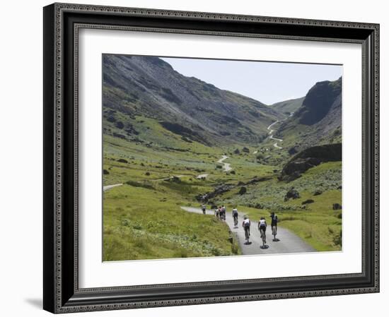 Cyclists Ascending Honister Pass, Lake District National Park, Cumbria, England, UK, Europe-James Emmerson-Framed Photographic Print