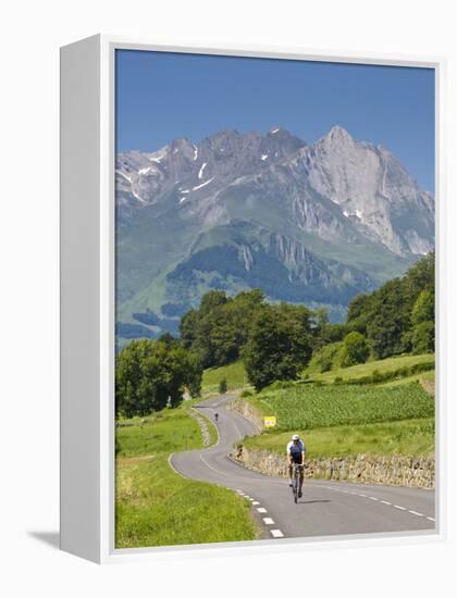 Cyclists, Grange Sous La Neige, Midi-Pyrenees, France-Doug Pearson-Framed Premier Image Canvas