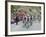 Cyclists Including Lance Armstrong and Yellow Jersey Alberto Contador in the Tour De France 2009-Christian Kober-Framed Photographic Print