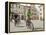 Cyclists Riding Through Namesti in Town of Mikulov, Brnensko Region-Richard Nebesky-Framed Premier Image Canvas