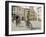 Cyclists Riding Through Namesti in Town of Mikulov, Brnensko Region-Richard Nebesky-Framed Photographic Print