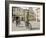 Cyclists Riding Through Namesti in Town of Mikulov, Brnensko Region-Richard Nebesky-Framed Photographic Print