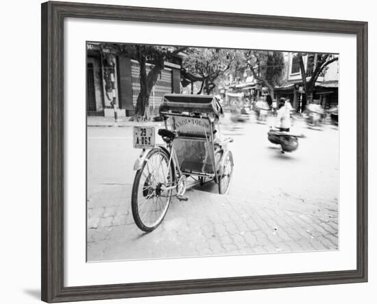 Cyclo in Old Hanoi, Vietnam-Walter Bibikow-Framed Photographic Print