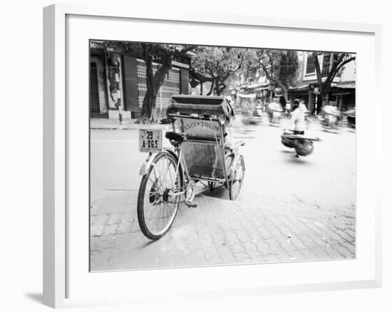 Cyclo in Old Hanoi, Vietnam-Walter Bibikow-Framed Photographic Print