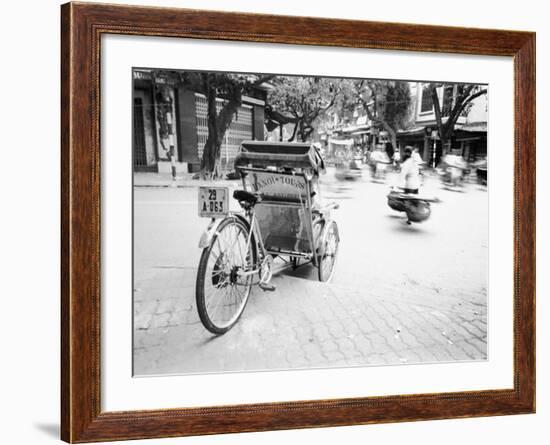 Cyclo in Old Hanoi, Vietnam-Walter Bibikow-Framed Photographic Print
