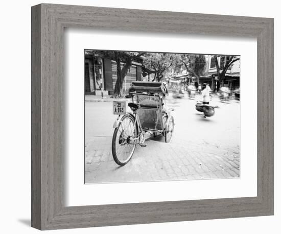 Cyclo in Old Hanoi, Vietnam-Walter Bibikow-Framed Photographic Print