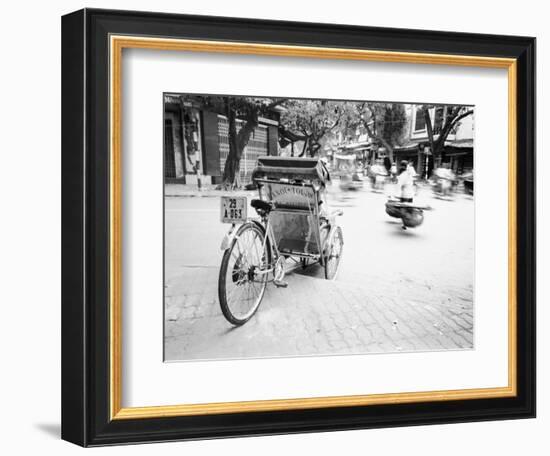 Cyclo in Old Hanoi, Vietnam-Walter Bibikow-Framed Photographic Print