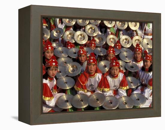 Cymbals Performance at Chinese New Year Celebration, Beijing, China-Keren Su-Framed Premier Image Canvas