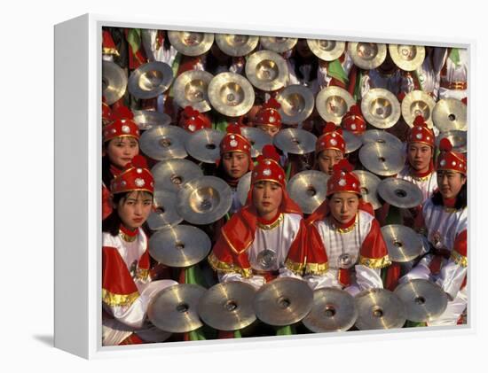 Cymbals Performance at Chinese New Year Celebration, Beijing, China-Keren Su-Framed Premier Image Canvas