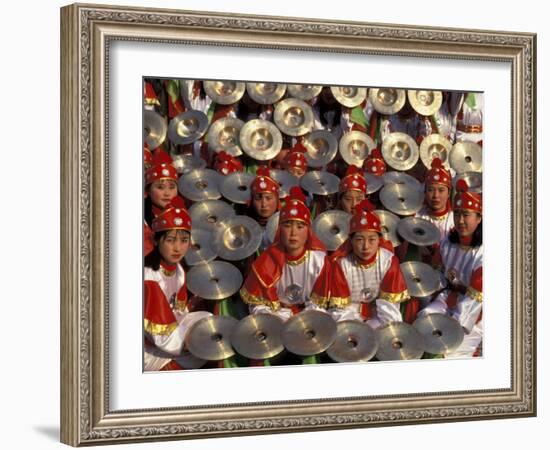 Cymbals Performance at Chinese New Year Celebration, Beijing, China-Keren Su-Framed Photographic Print