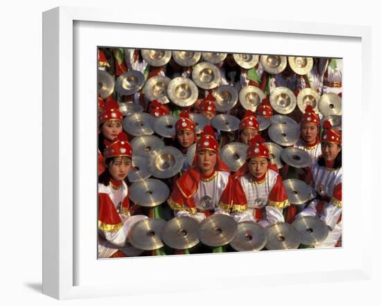 Cymbals Performance at Chinese New Year Celebration, Beijing, China-Keren Su-Framed Photographic Print