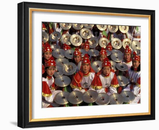 Cymbals Performance at Chinese New Year Celebration, Beijing, China-Keren Su-Framed Photographic Print