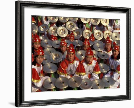 Cymbals Performance at Chinese New Year Celebration, Beijing, China-Keren Su-Framed Photographic Print