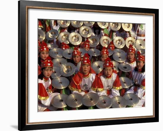 Cymbals Performance at Chinese New Year Celebration, Beijing, China-Keren Su-Framed Photographic Print