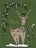 Tipsy Reindeer Wine Bubbles Repeat-Cyndi Lou-Giclee Print