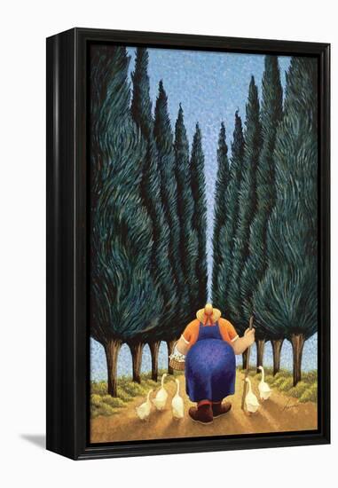 Cypress and Geese-Lowell Herrero-Framed Stretched Canvas