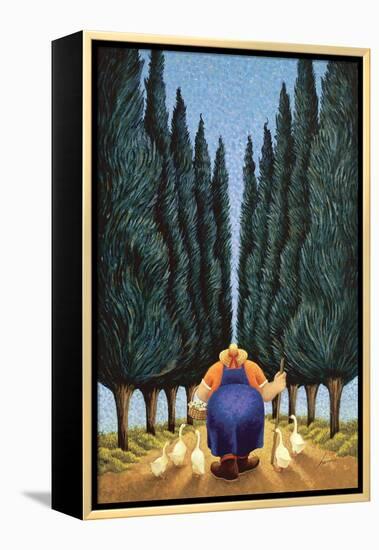 Cypress and Geese-Lowell Herrero-Framed Stretched Canvas