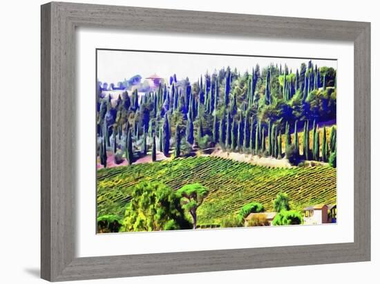 Cypress Landscape Umbria-Dorothy Berry-Lound-Framed Giclee Print