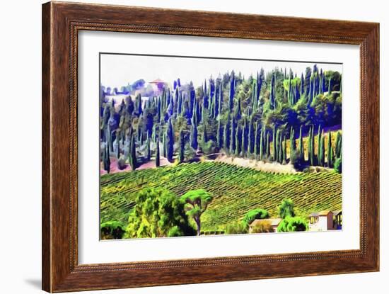 Cypress Landscape Umbria-Dorothy Berry-Lound-Framed Giclee Print