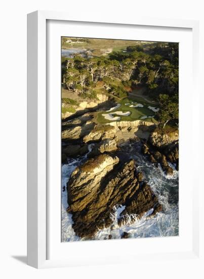 Cypress Point Golf Course, aerial coastline-J.D. Cuban-Framed Premium Photographic Print
