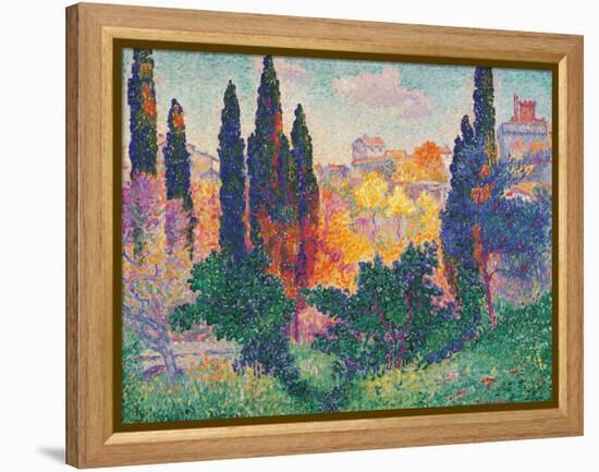 Cypress Trees at Cagnes-Henri Edmond Cross-Framed Stretched Canvas