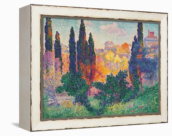 Cypress Trees at Cagnes-Henri Edmond Cross-Framed Stretched Canvas