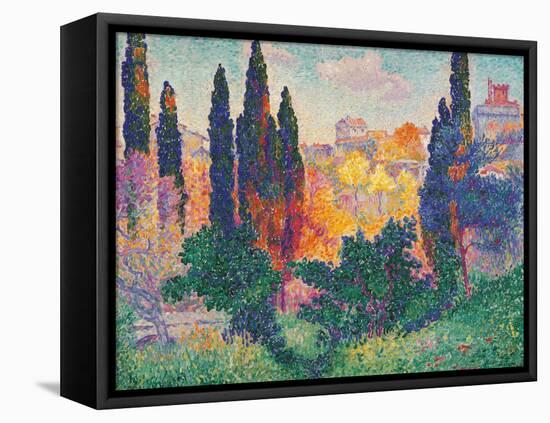 Cypress Trees at Cagnes-Henri Edmond Cross-Framed Stretched Canvas