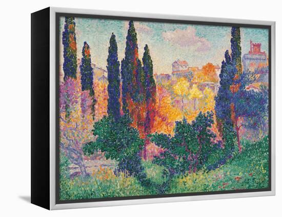 Cypress Trees at Cagnes-Henri Edmond Cross-Framed Stretched Canvas