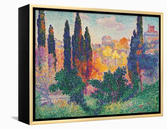 Cypress Trees at Cagnes-Henri Edmond Cross-Framed Stretched Canvas