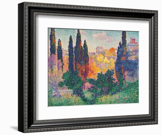 Cypress Trees at Cagnes-Henri Edmond Cross-Framed Art Print