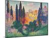 Cypress Trees at Cagnes-Henri Edmond Cross-Mounted Art Print