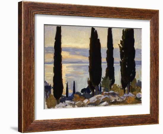 Cypress Trees at San Vigilio, 1913 (Oil on Canvas Mounted on Masonite)-John Singer Sargent-Framed Giclee Print