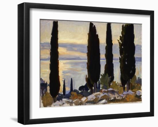 Cypress Trees at San Vigilio, 1913 (Oil on Canvas Mounted on Masonite)-John Singer Sargent-Framed Giclee Print