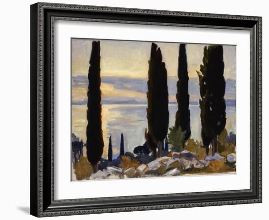 Cypress Trees at San Vigilio, 1913 (Oil on Canvas Mounted on Masonite)-John Singer Sargent-Framed Giclee Print